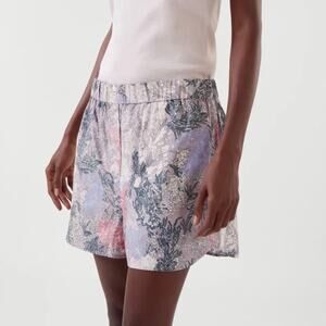 Cos Lightweight Cotton Floral Printed Pyjama Mini Shorts, size S